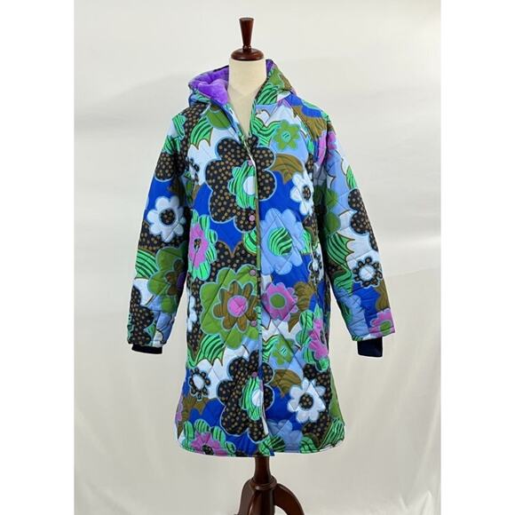 CELIAB Celia B Sz XS Floral Puffer Coat Jacket Baldy - Picture 8 of 10